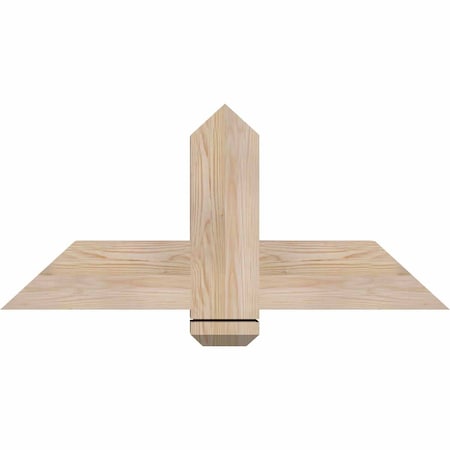 Ekena Millwork Eugene Smooth Timber Gable Bracket, Douglas Fir, 36"W x 16"H x 3 1/2"D x 5 1/2"F, 11/12 Pitch GBW036X16X0406EUG00SDF